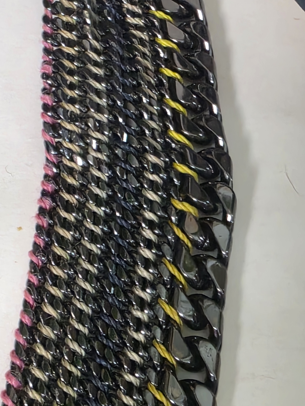 Coach Multi-Row Chain Necklace with Pink & Yellow Accents - Picture 4 of 4